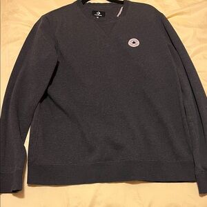 Converse Women’s Charcoal Crewneck Sweatshirt with Patch Logo